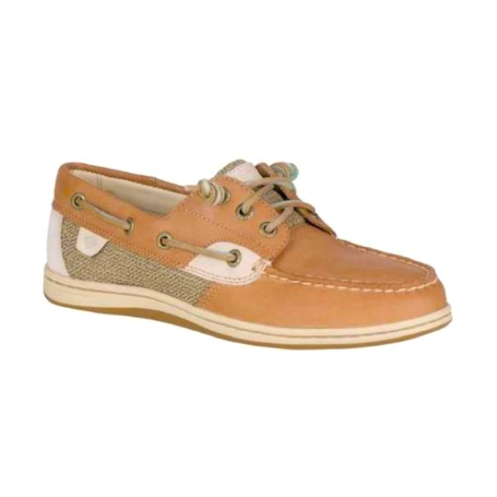 Sperry Tan and White Flats